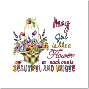 May Girl - Flower Basket Posters and Art